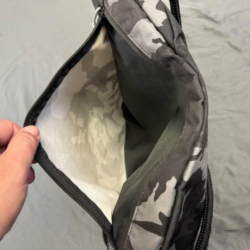 Nike Camo Drawstring Backpack Grey Black Camouflage Gym Bag BA5758-036